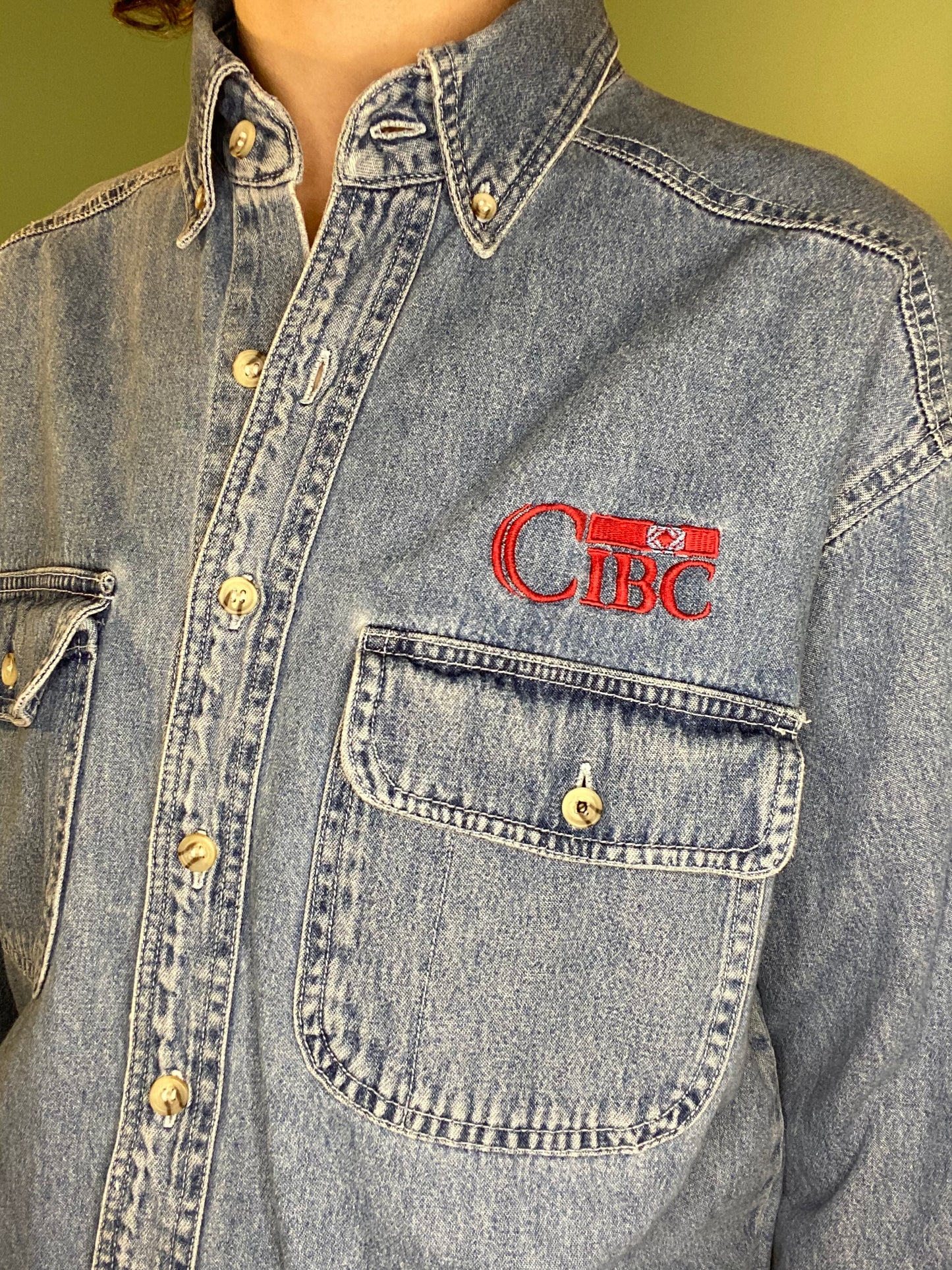 VINTAGE "CIBC" DENIM SHIRT