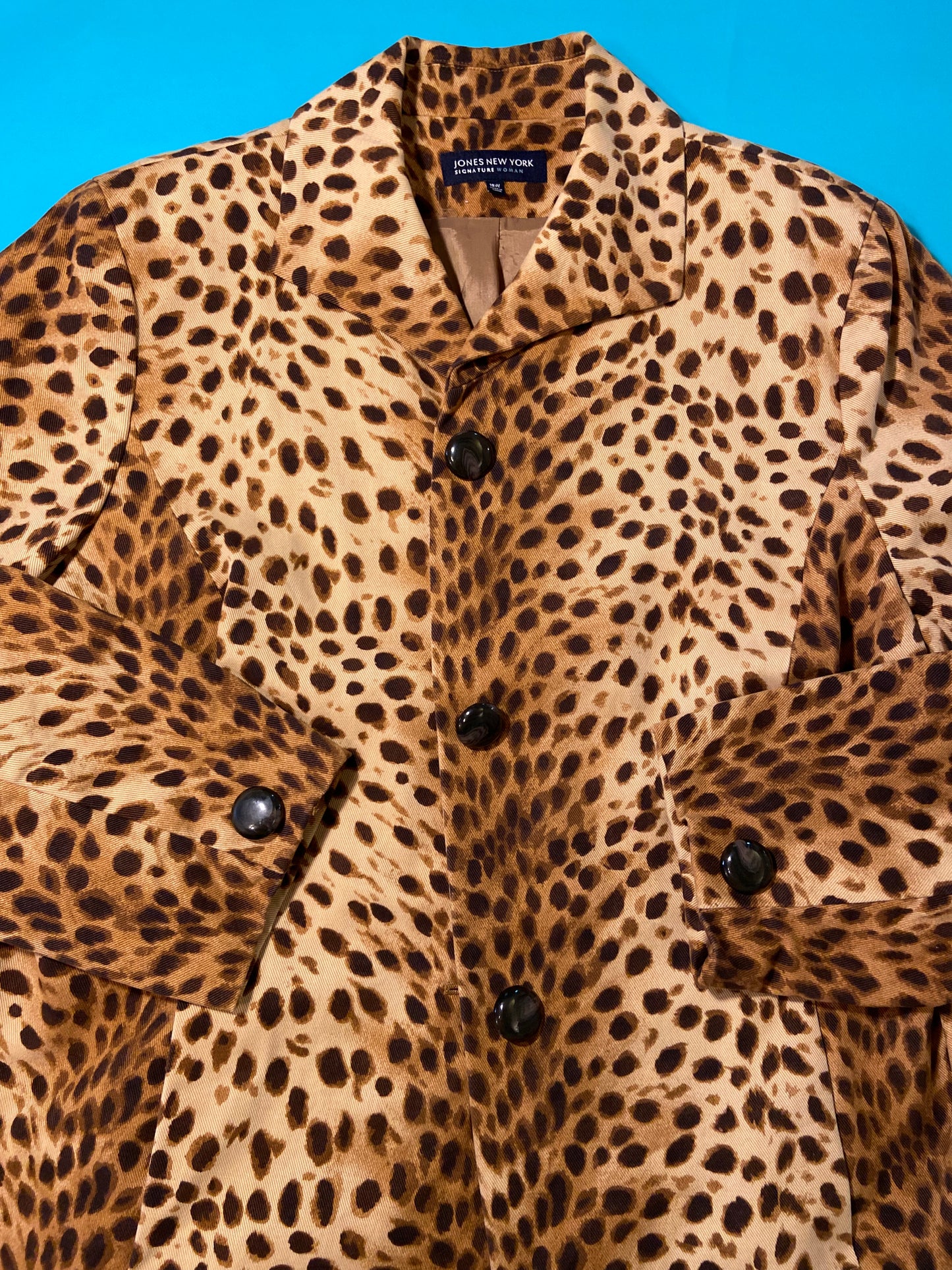 TAILORED LEOPARD PRINT JACKET (JONES NEW YORK)