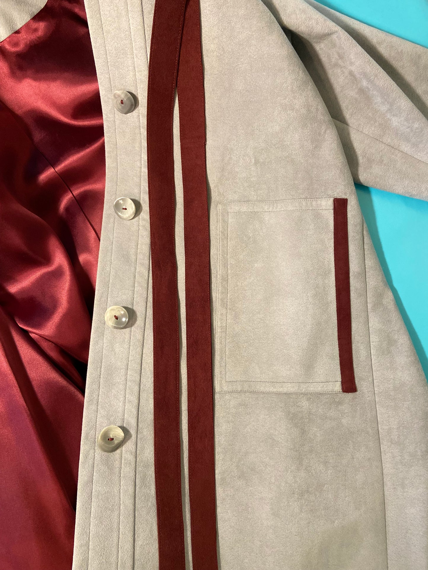 70'S FAUX SUEDE TRENCH COAT