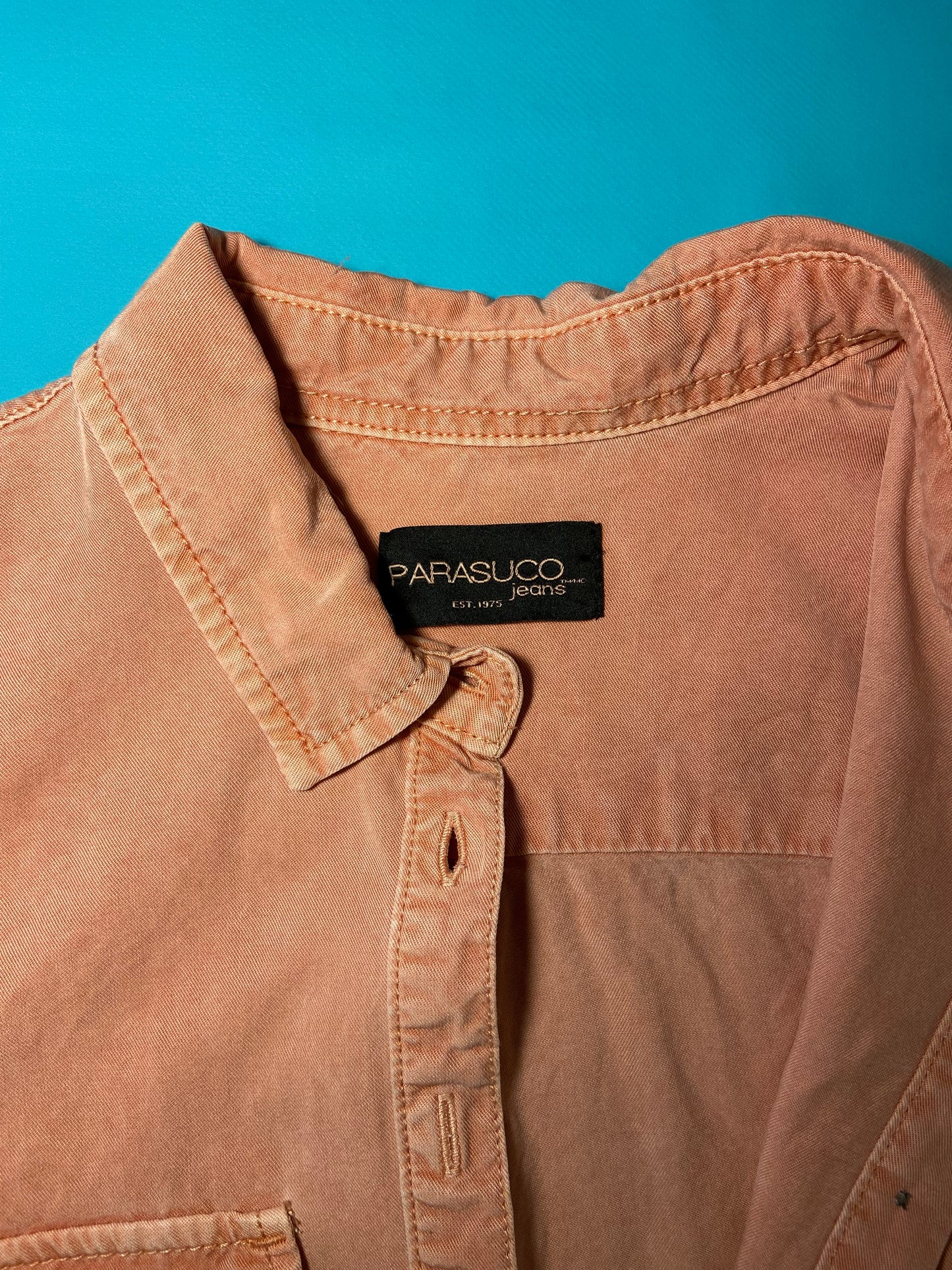 VINTAGE PARASUCO JEANS DUSTY PEACH SHIRT DRESS