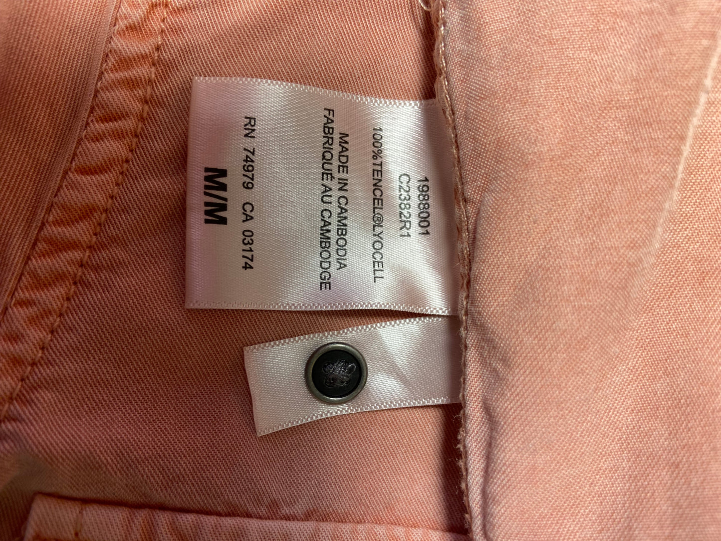 VINTAGE PARASUCO JEANS DUSTY PEACH SHIRT DRESS