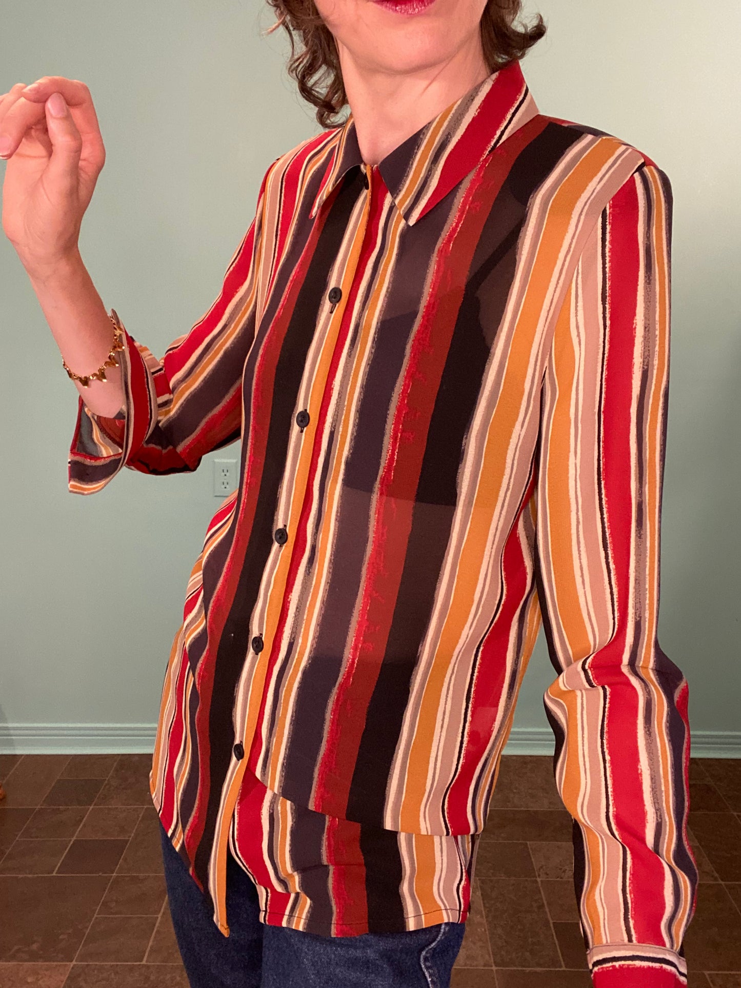 VINTAGE 90'S "BREAMAR-JEREMY SCOTT" STRIPED BLOUSE