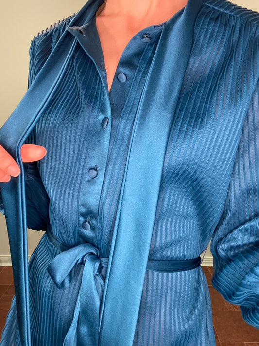 VINTAGE 70S/80S TURQUIOSE COLLARED DRESS