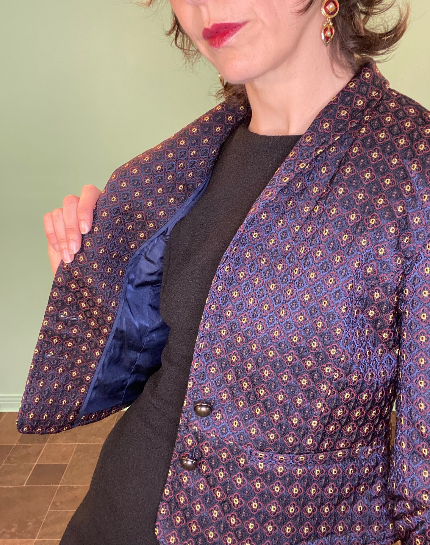 "FREE PEOPLE" GEOMETRIC PRINT BLAZER ***PRELOVED
