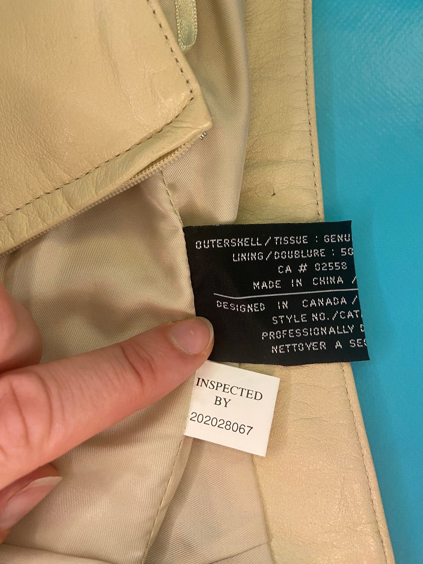 VINTAGE "DANIER" BIEGE FRINGED LEATHER SKIRT