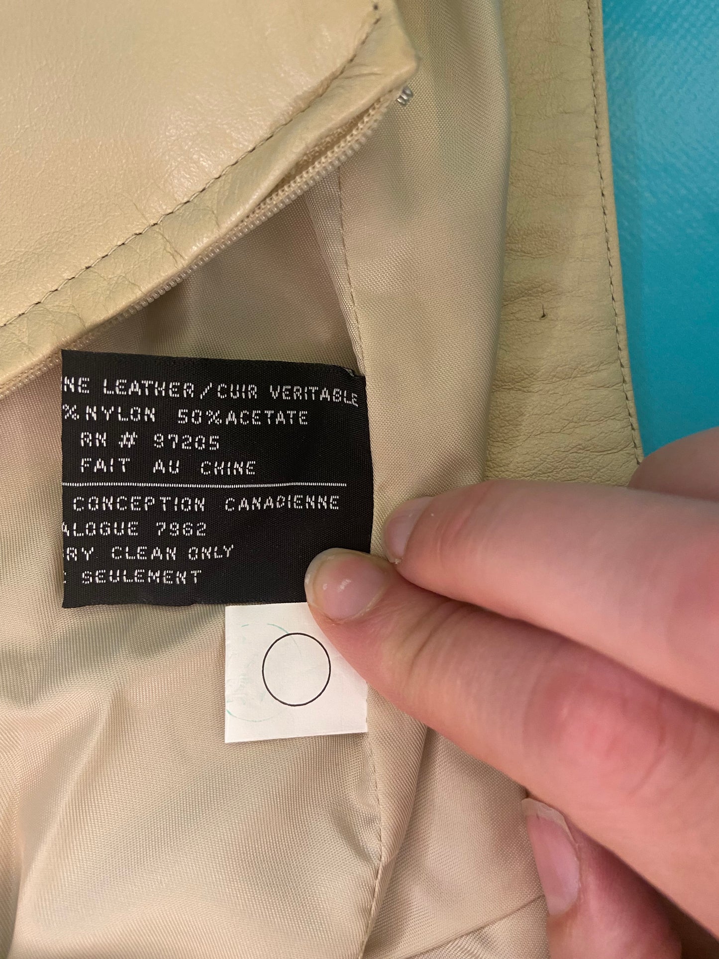 VINTAGE "DANIER" BIEGE FRINGED LEATHER SKIRT