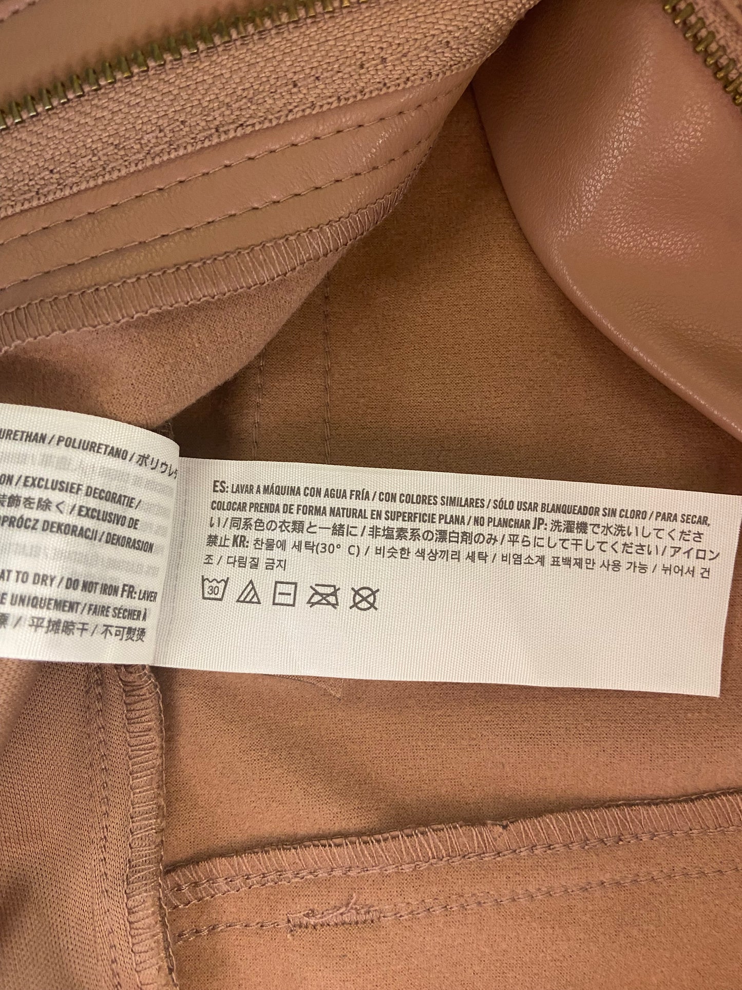 "ABERCROMBIE AND FITCH" STRETCH VINYL PANTS IN DUSTY ROSE