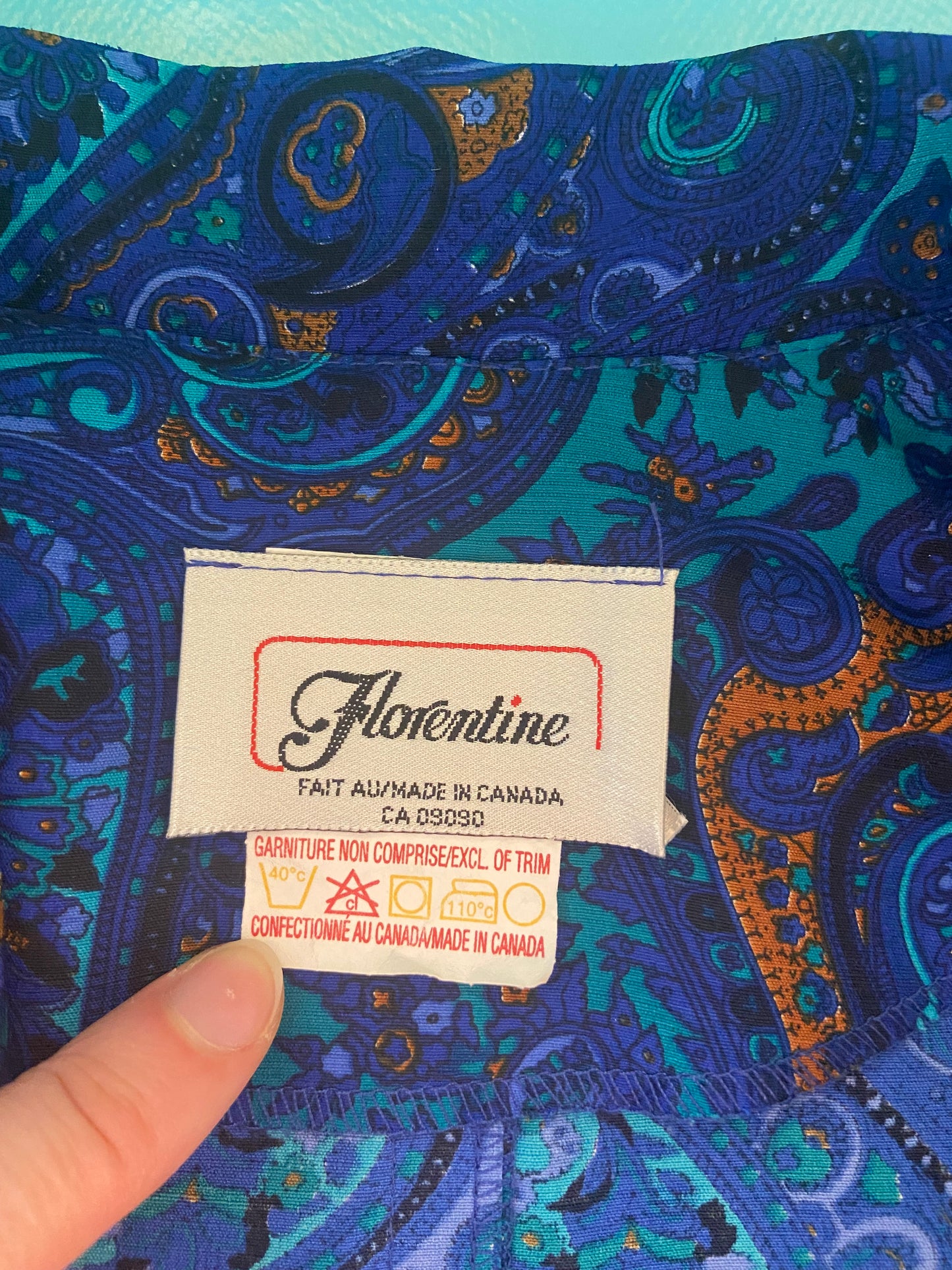 VINTAGE 70S/80S PAISLEY COLLARED DRESS