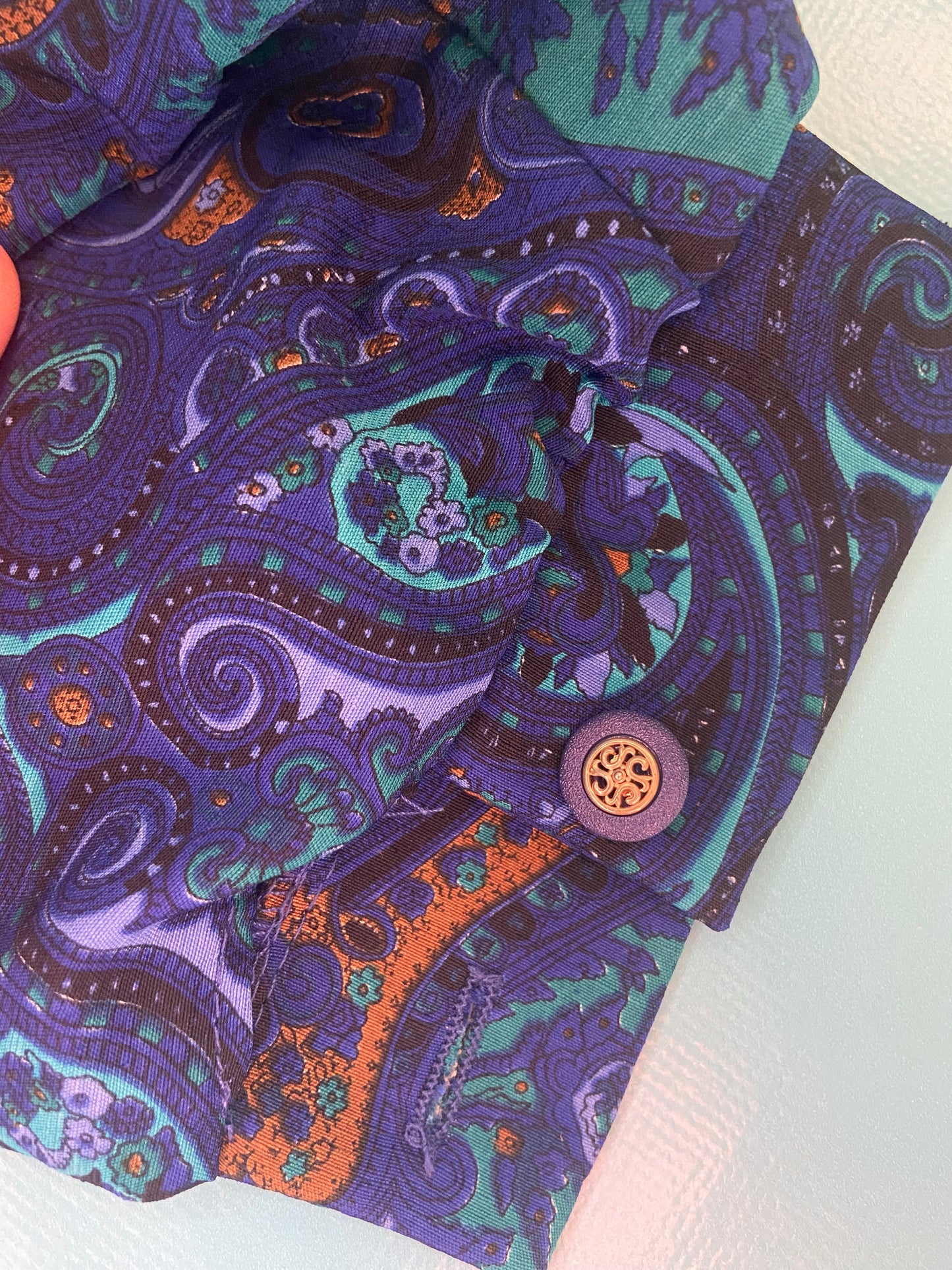 VINTAGE 70S/80S PAISLEY COLLARED DRESS