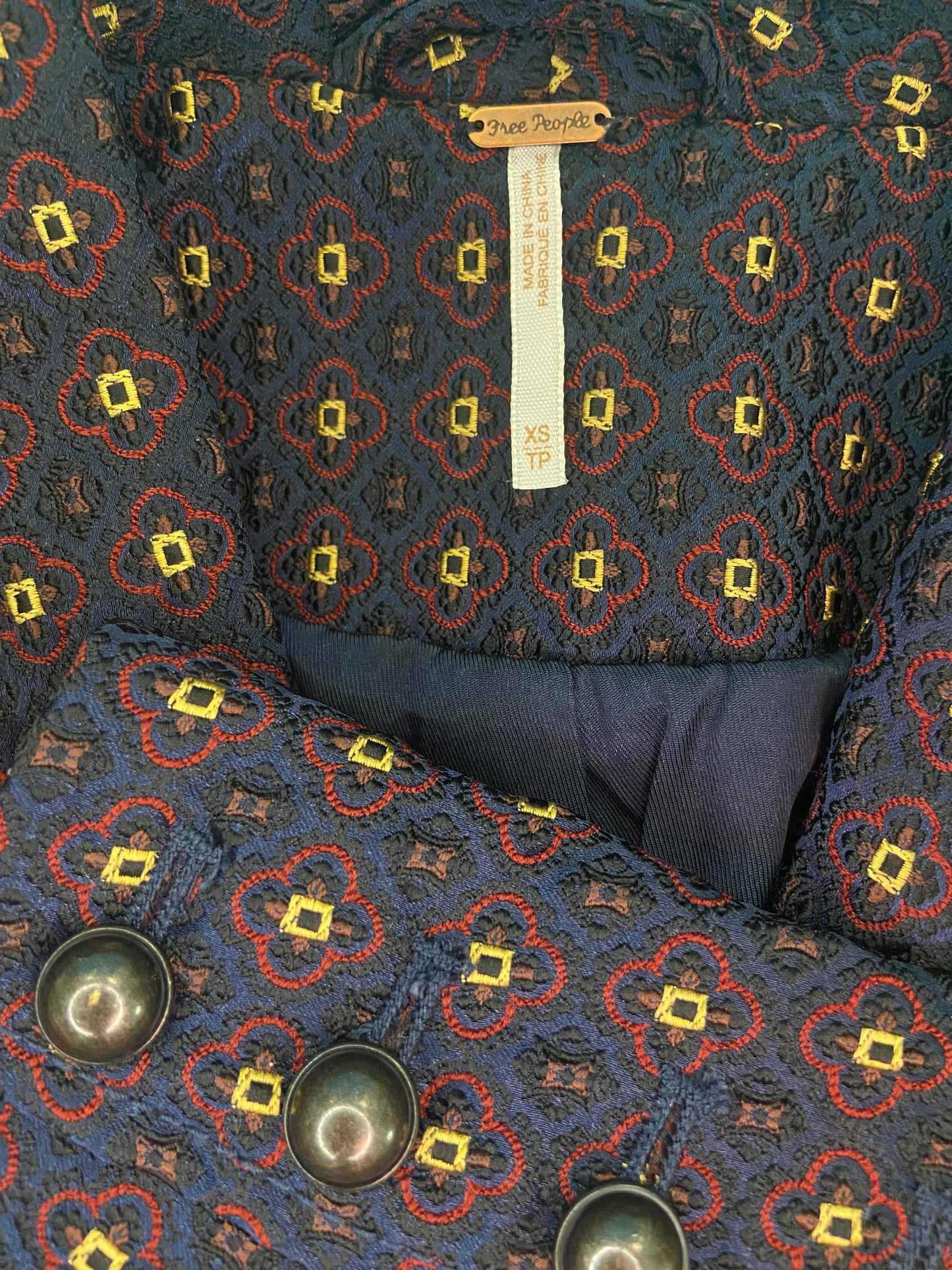 "FREE PEOPLE" GEOMETRIC PRINT BLAZER ***PRELOVED