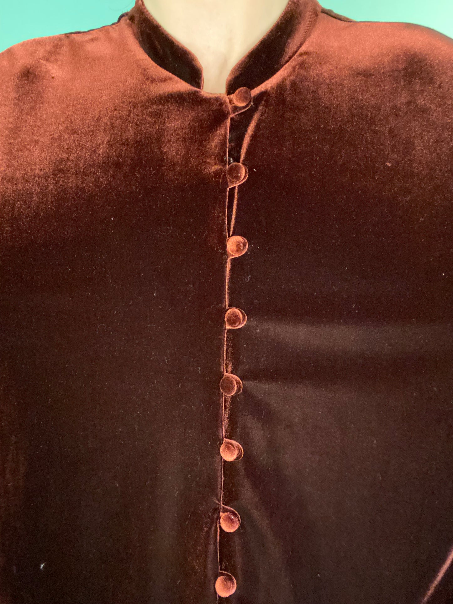 VINTAGE 90S "MICHEAL ANTONI STUDIO" STRETCH VELVET LONG SLEEVE SHIRT