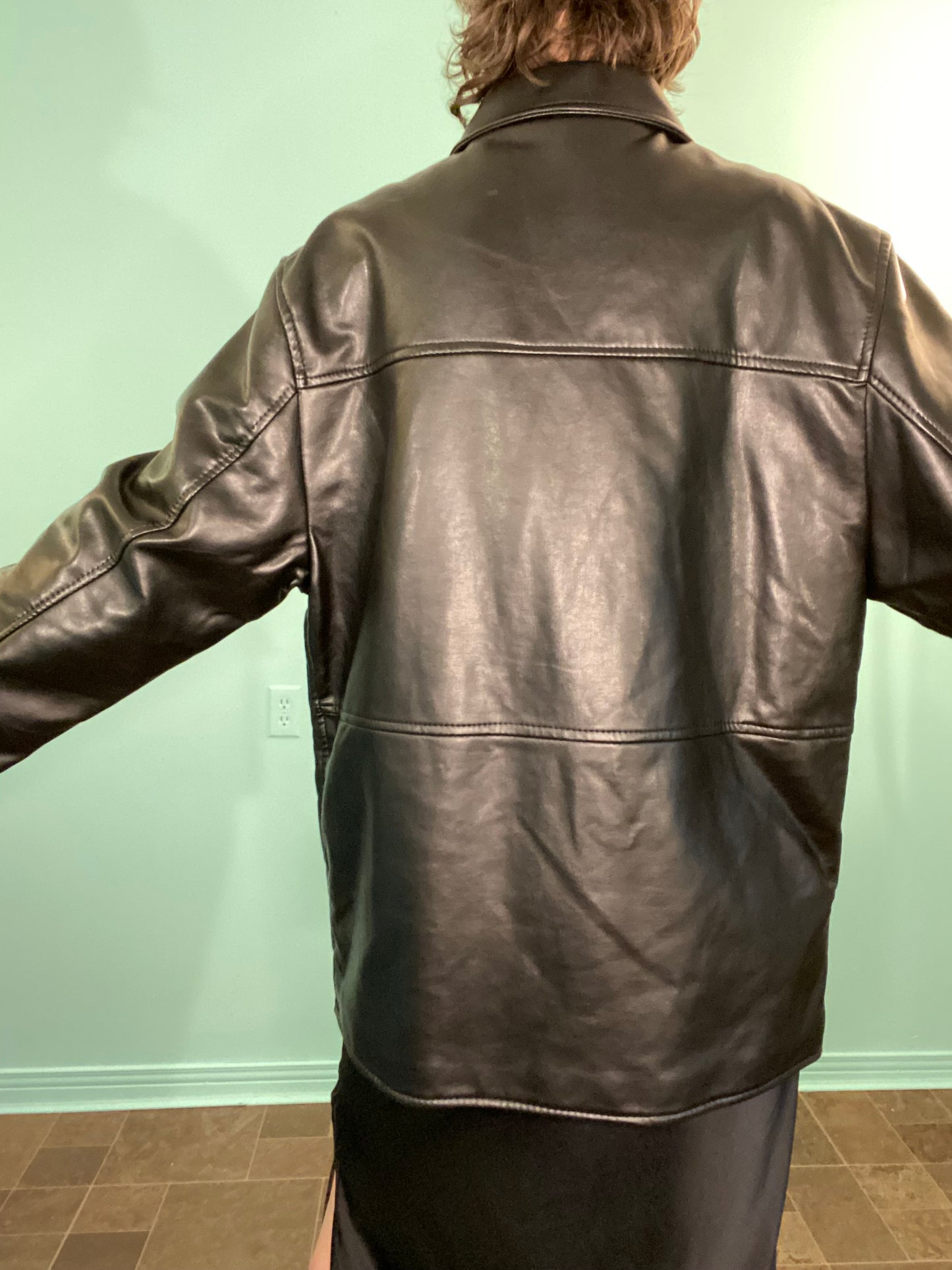 MID 2000'S BLACK LEATHER JACKET ***NEW WITH TAGS