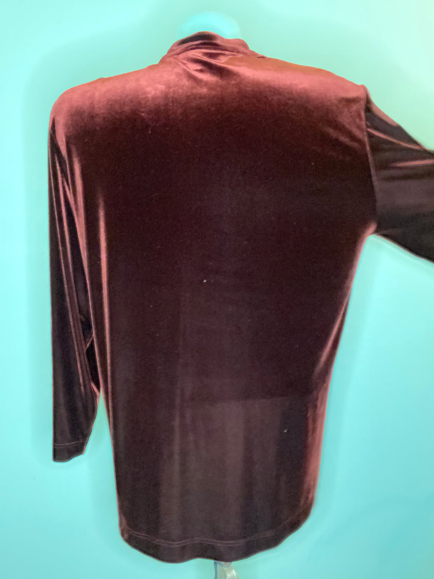 VINTAGE 90S "MICHEAL ANTONI STUDIO" STRETCH VELVET LONG SLEEVE SHIRT