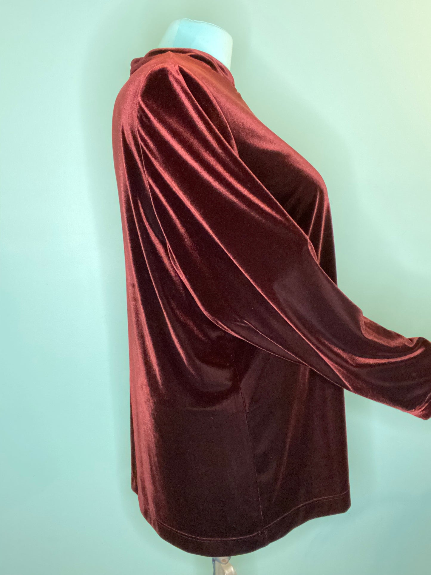 VINTAGE 90S "MICHEAL ANTONI STUDIO" STRETCH VELVET LONG SLEEVE SHIRT