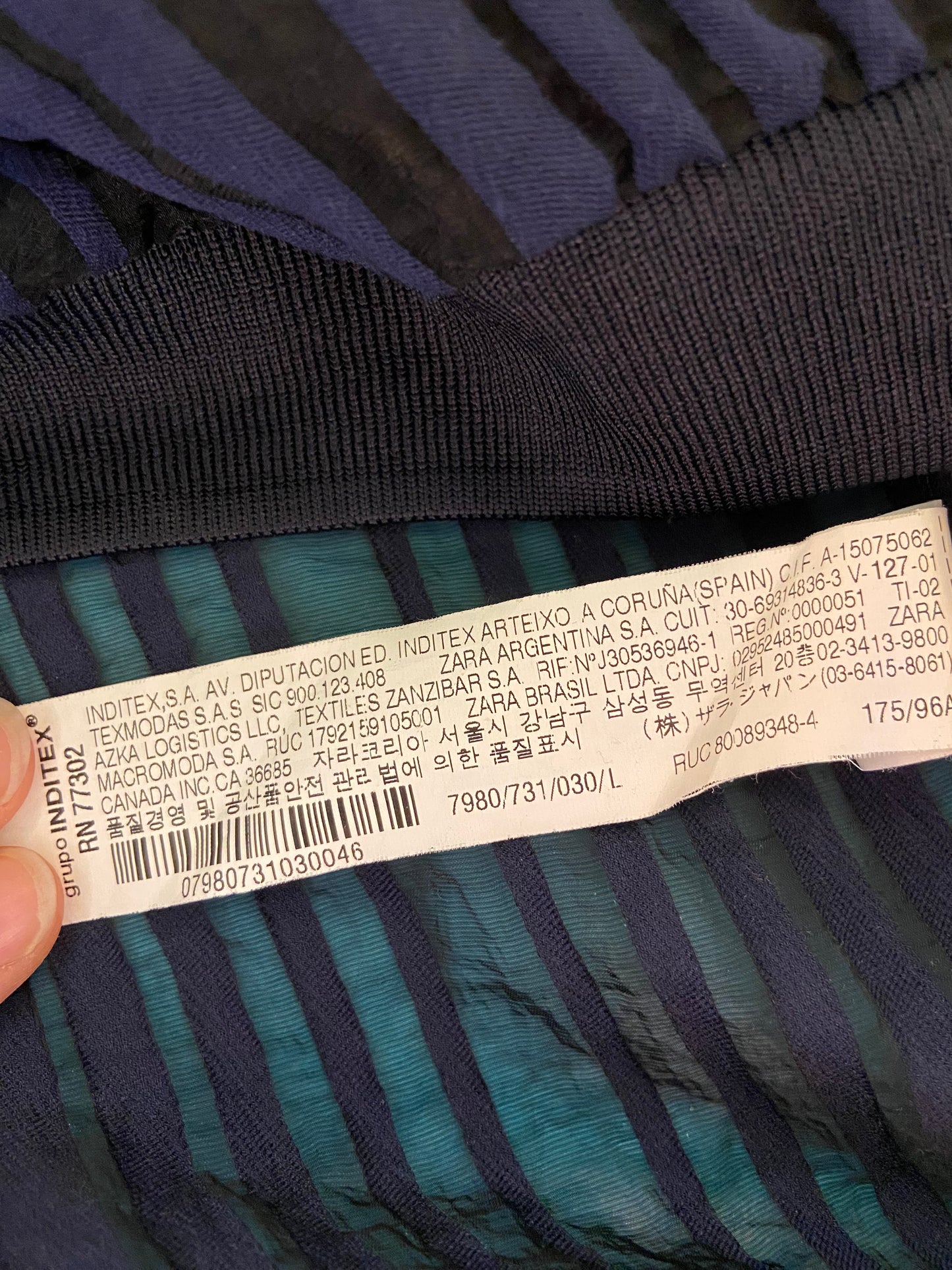 'ZARA' SHEER PINSTRIPED BOMER JACKET