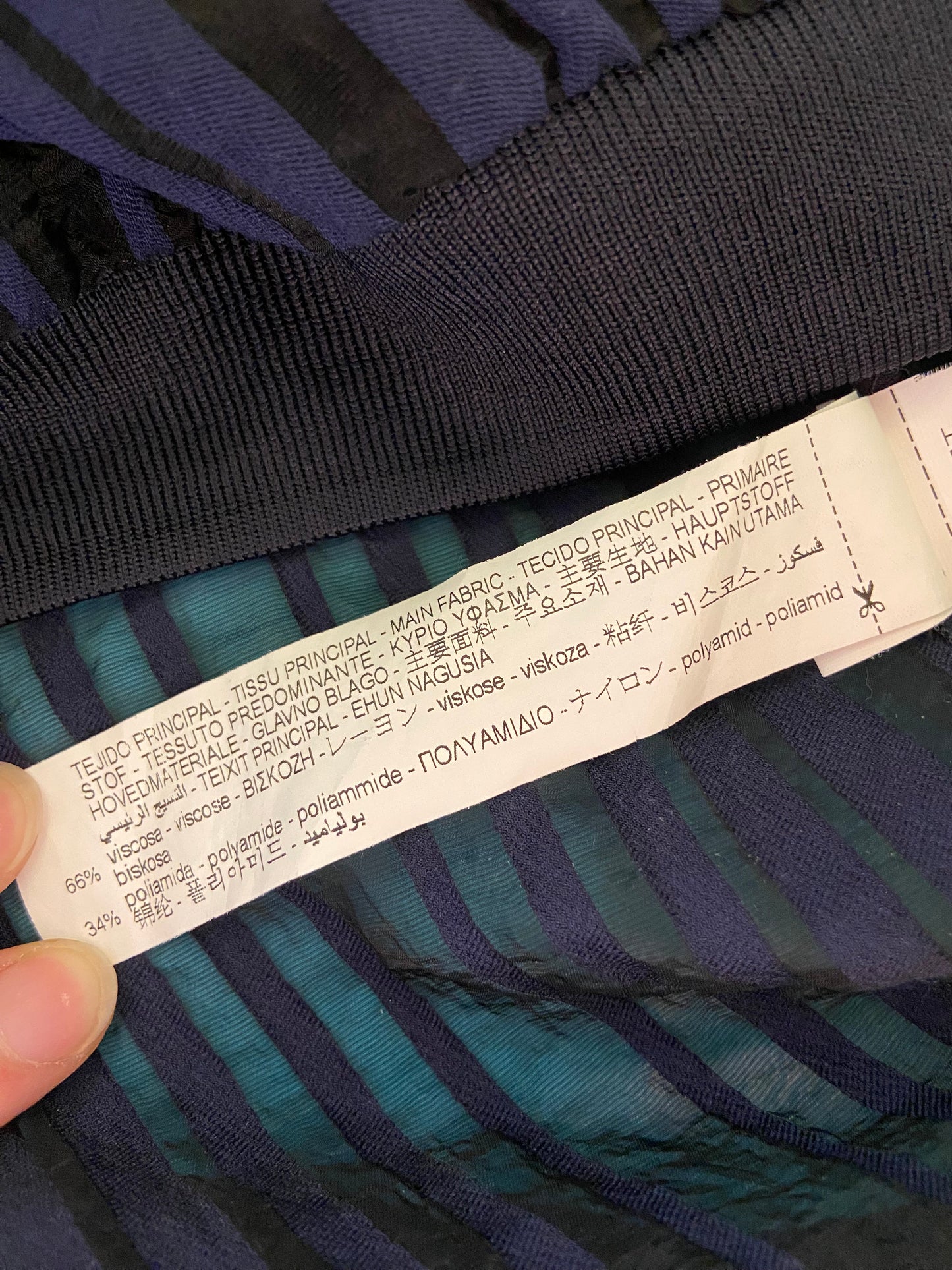 'ZARA' SHEER PINSTRIPED BOMER JACKET