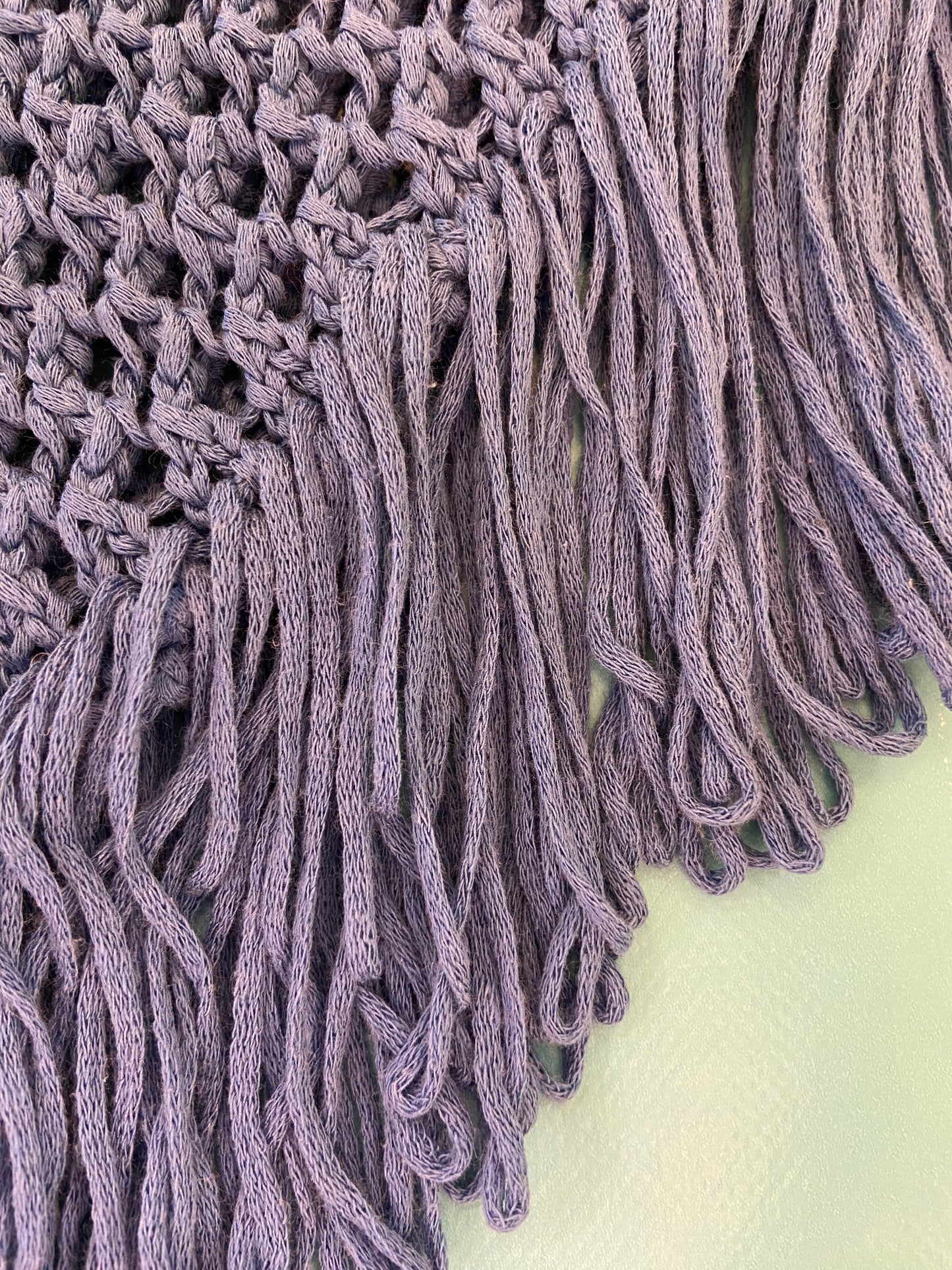 "UNITED COLOURS OF BENETTON" FRINGED BLUE CAPE