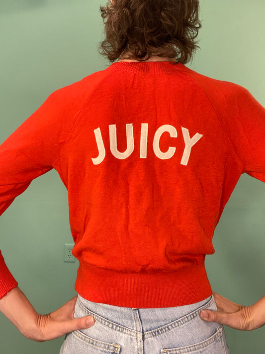 SUPER RARE VINTAGE Y2K "JUICY" %100 WOOL LOGO SWEATER