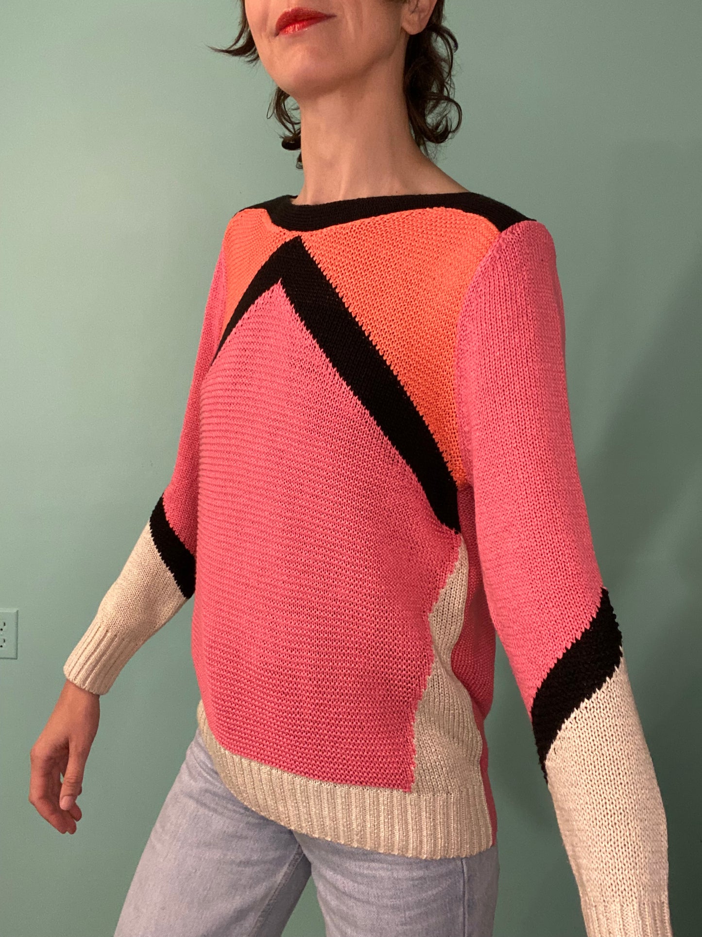 "OLSEN EUROPE" COLOUR BLOCK SWEATER