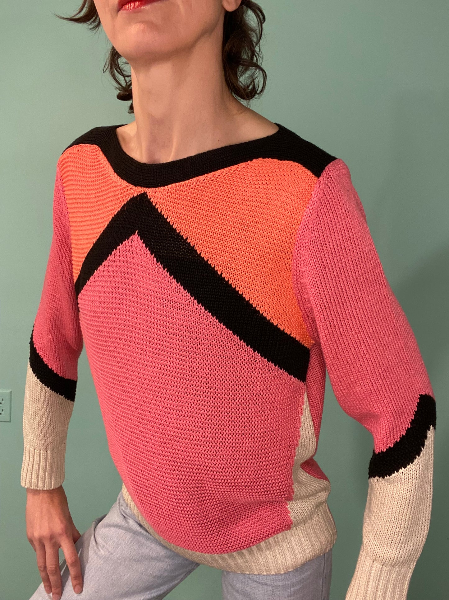 "OLSEN EUROPE" COLOUR BLOCK SWEATER