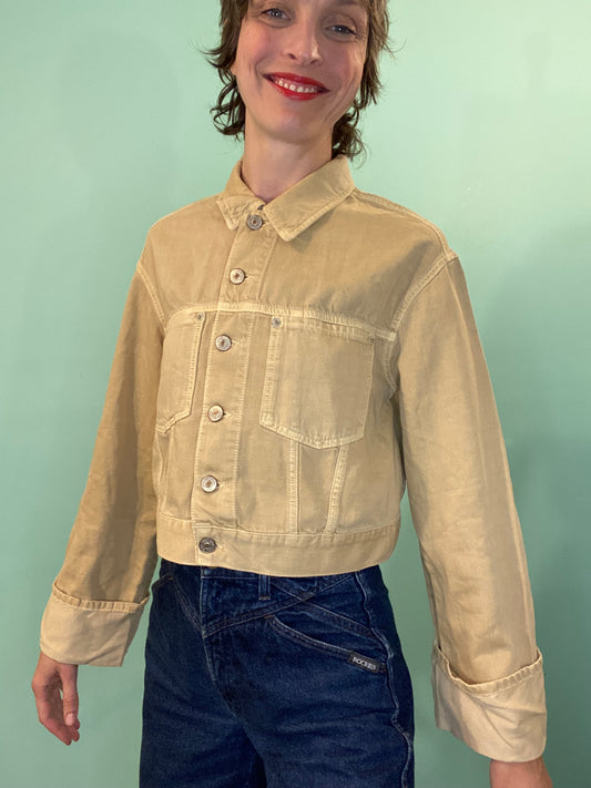 ***NEW WITH TAGS "ZARA" TAN DENIM JACKET