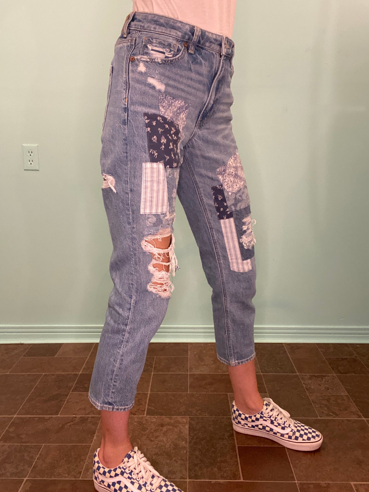 "ABERCROMBIE" PATCHWORK JEANS