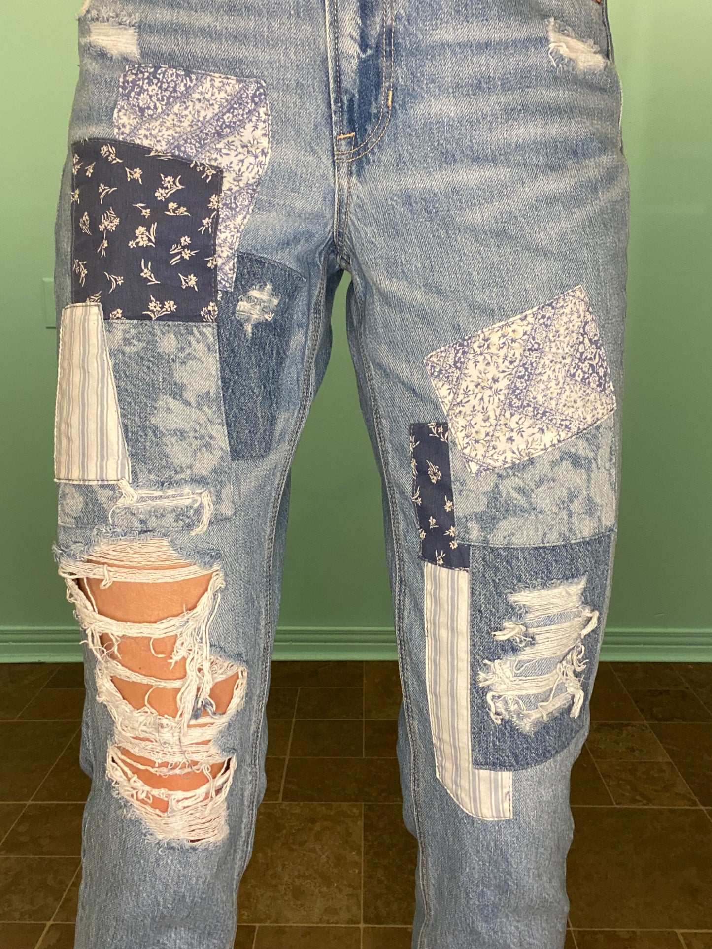 "ABERCROMBIE" PATCHWORK JEANS