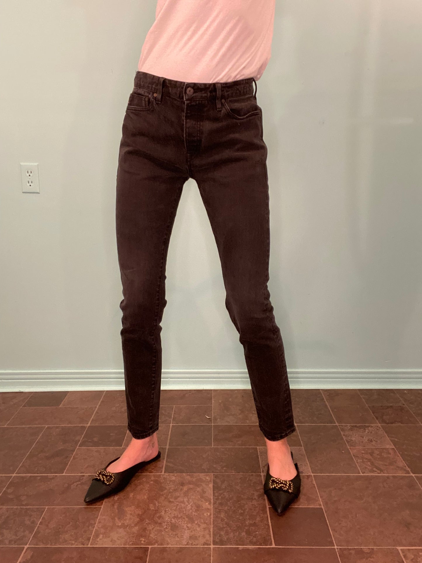 "TOPMAN" STRETCH SKINNY FIT BLACK JEANS