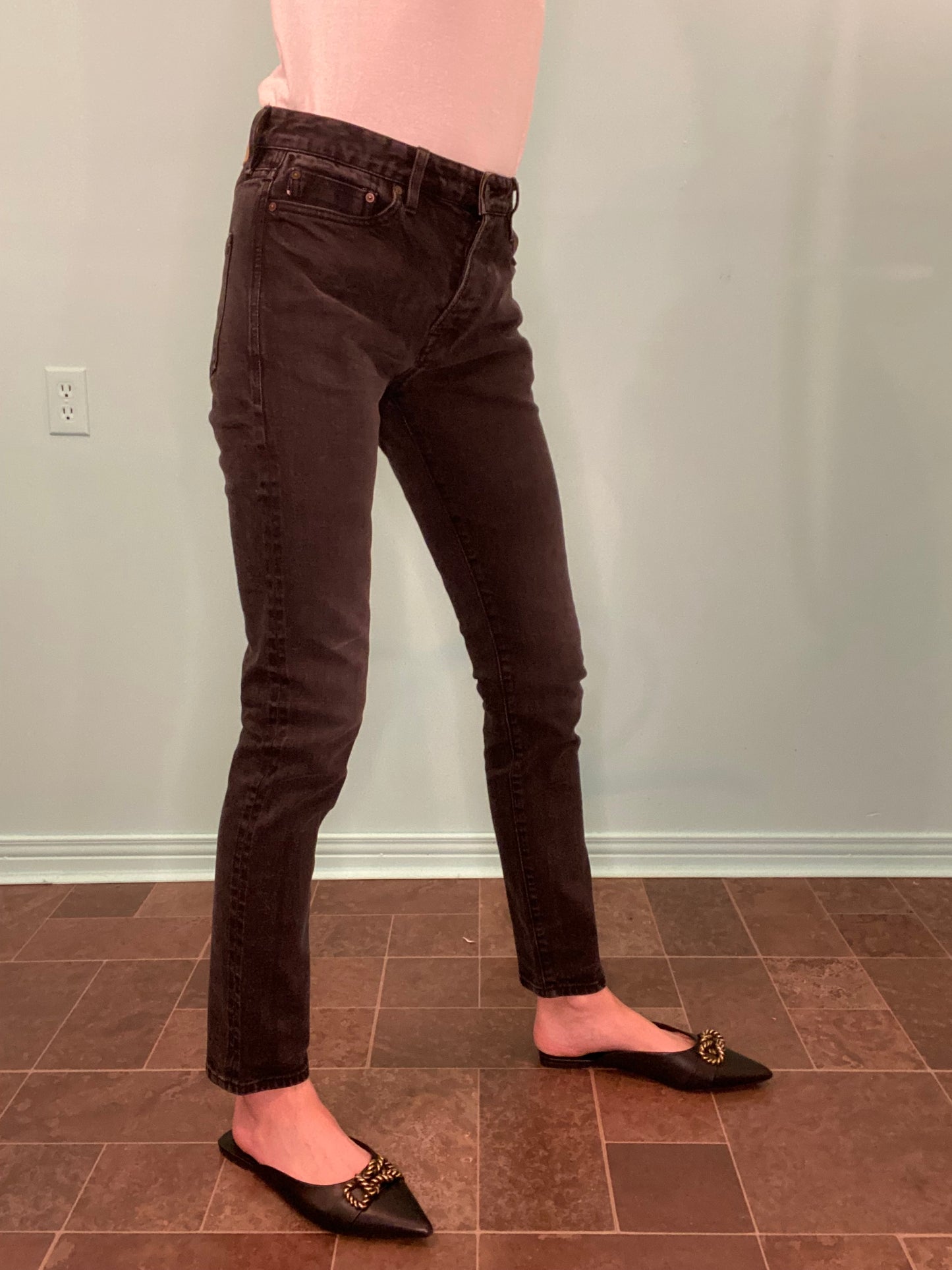 "TOPMAN" STRETCH SKINNY FIT BLACK JEANS