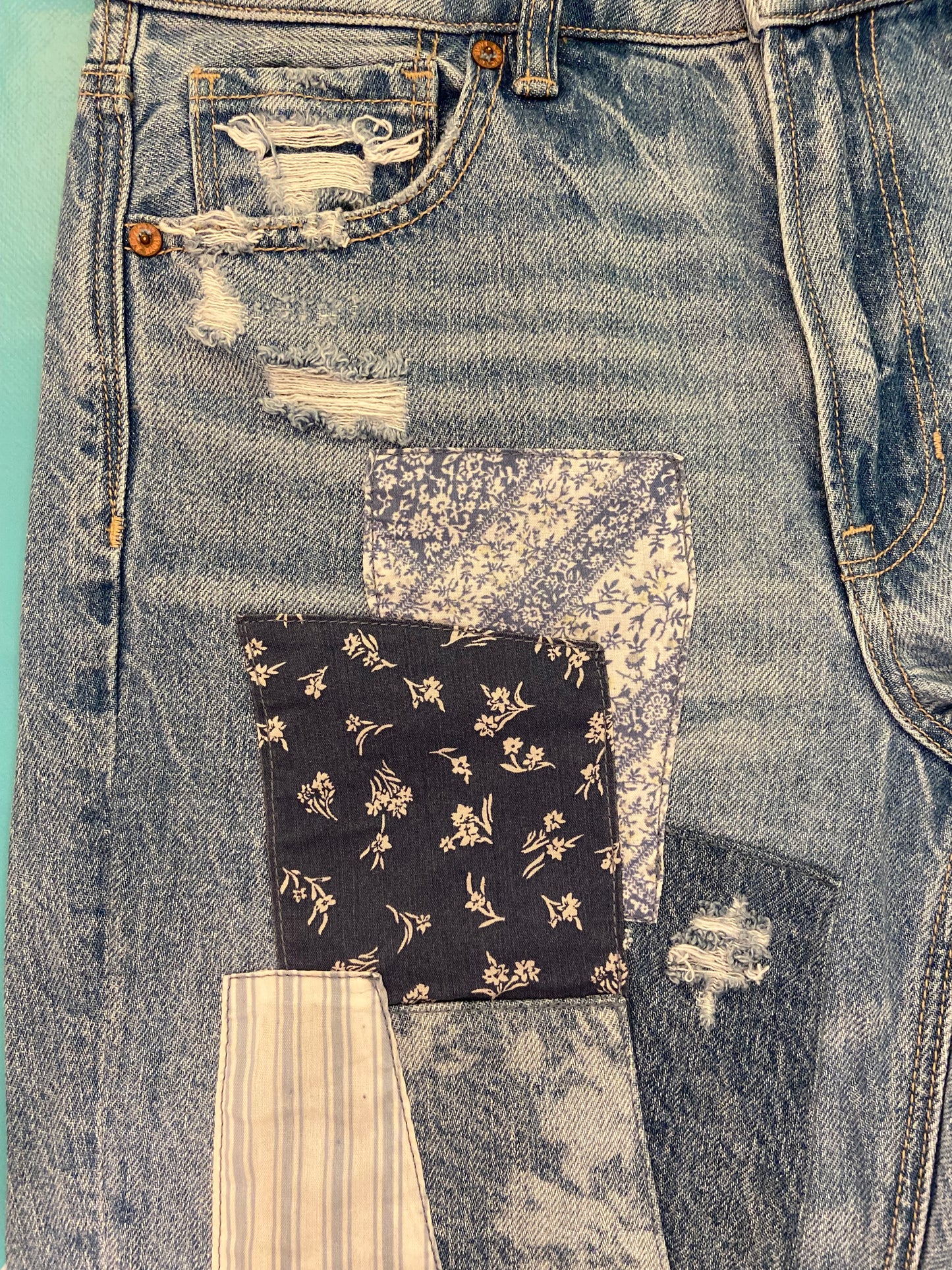 "ABERCROMBIE" PATCHWORK JEANS