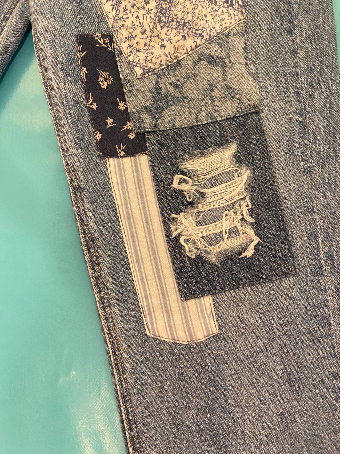 "ABERCROMBIE" PATCHWORK JEANS