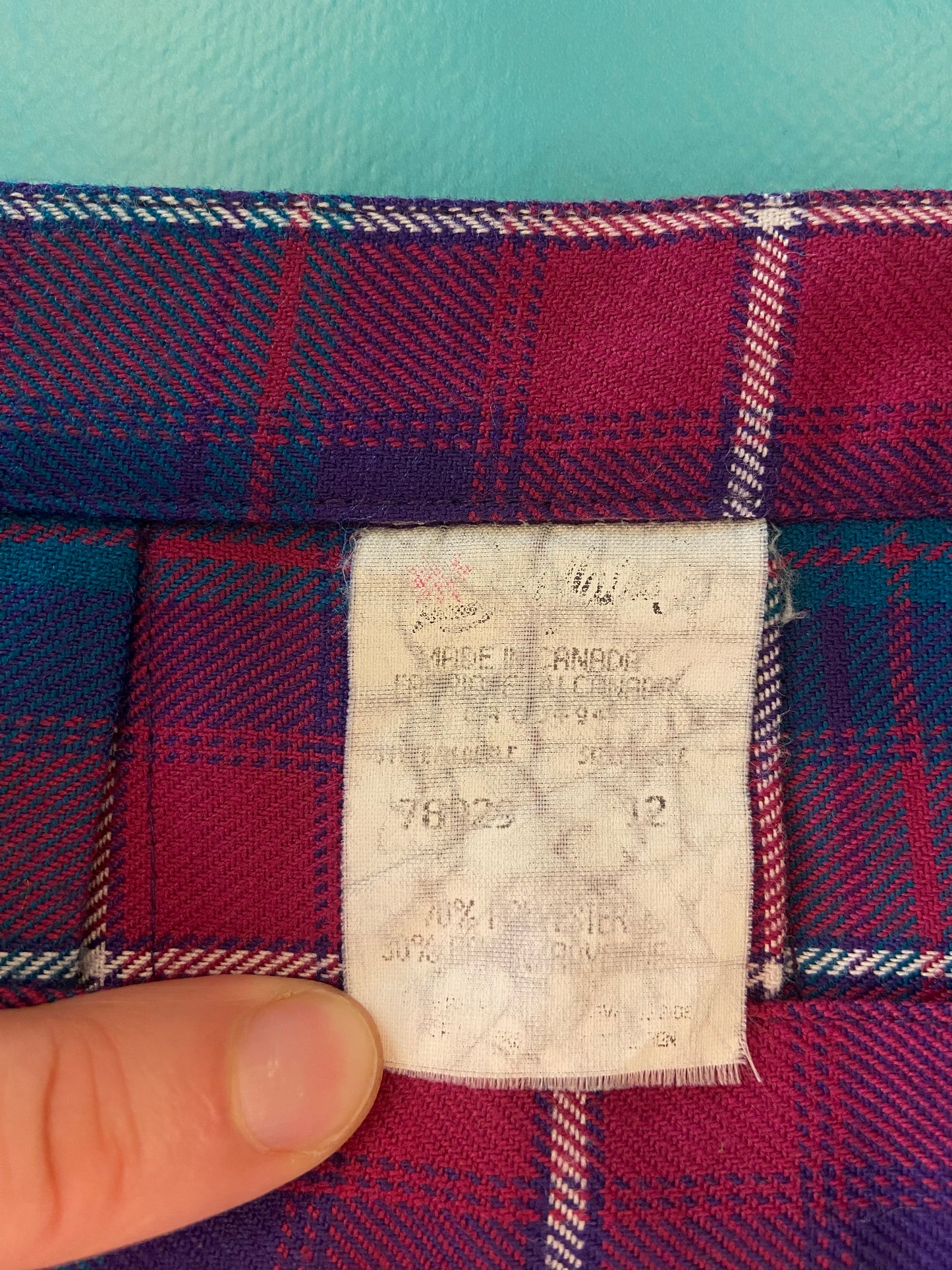 VINTAGE PINK AND GREEN KILT STYLE SKIRT