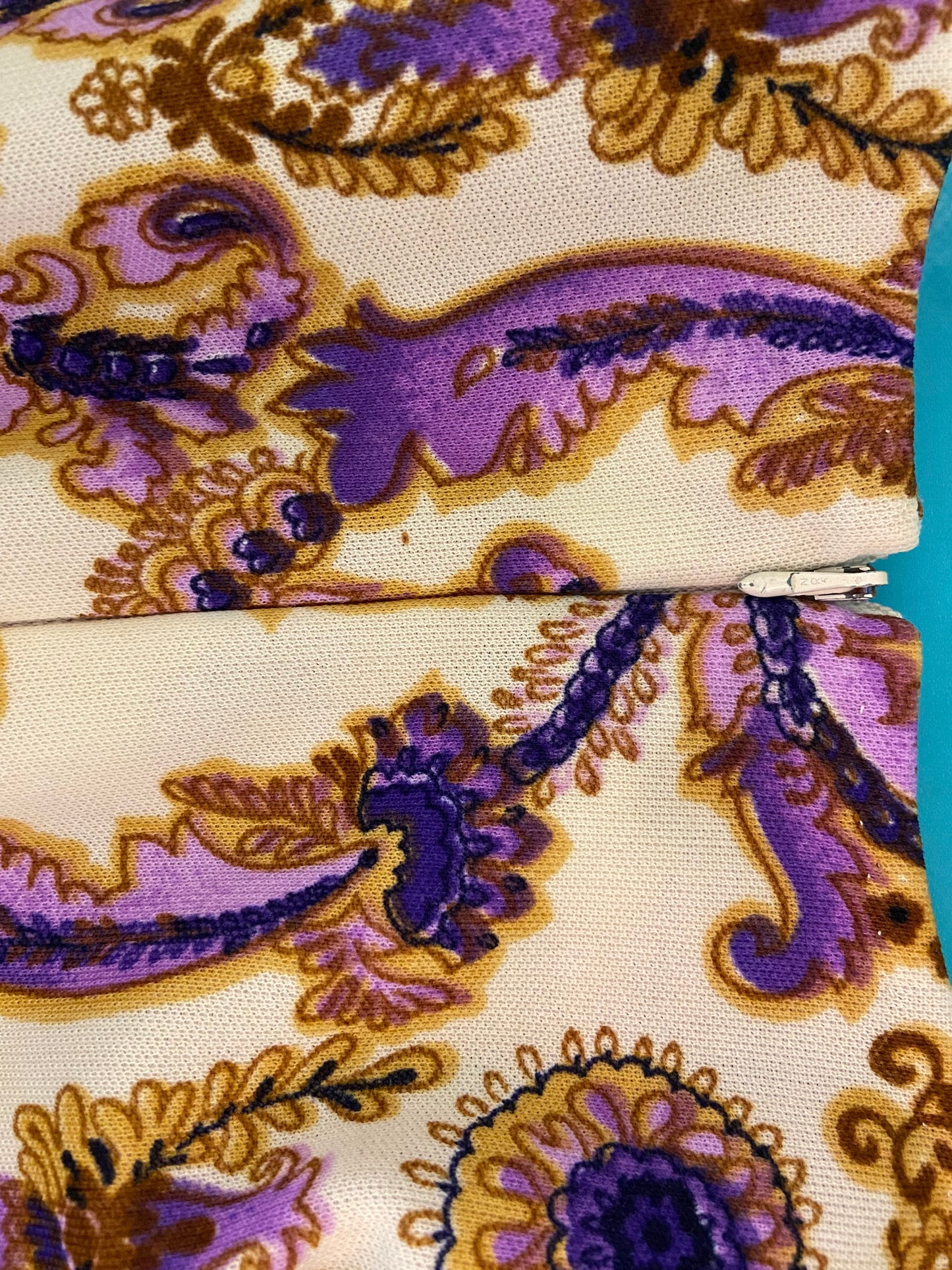 VINTAGE 60'S REGAL PAISLEY DROP WAISTED DRESS WITH PLEATED SKIRT