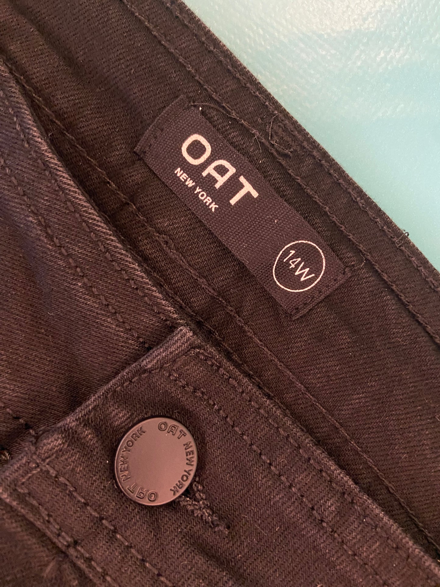 NICE "OAK NEW YORK" WIDE LEG BLACK JEANS
