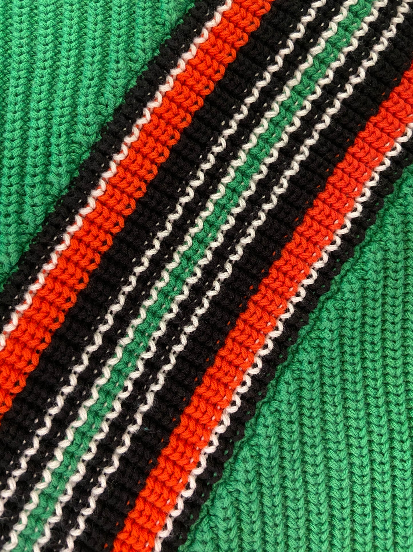FUN GREEN VARSITY STYLE "RAG AND BONE" %100 COTTON SWEATER