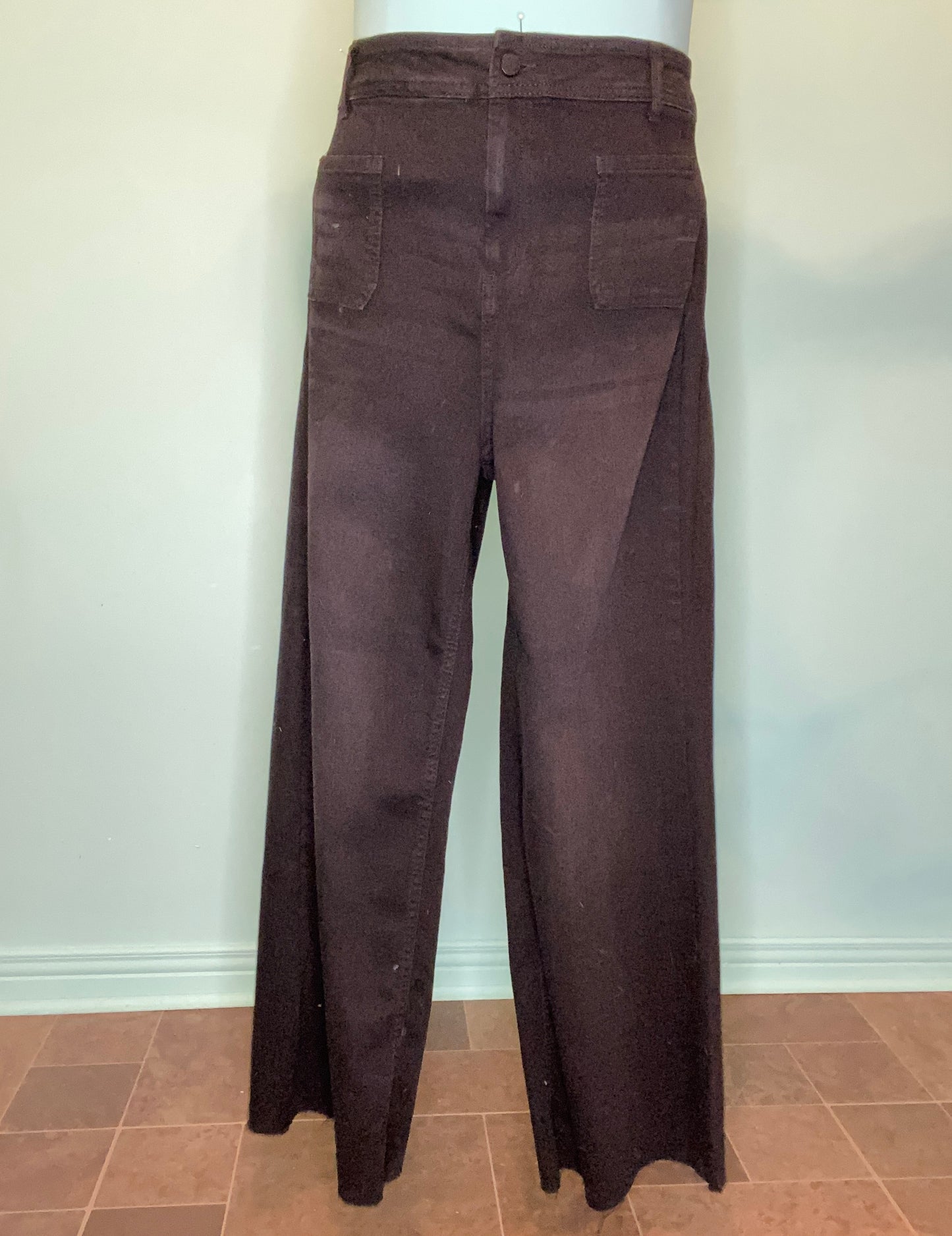 NICE "OAK NEW YORK" WIDE LEG BLACK JEANS