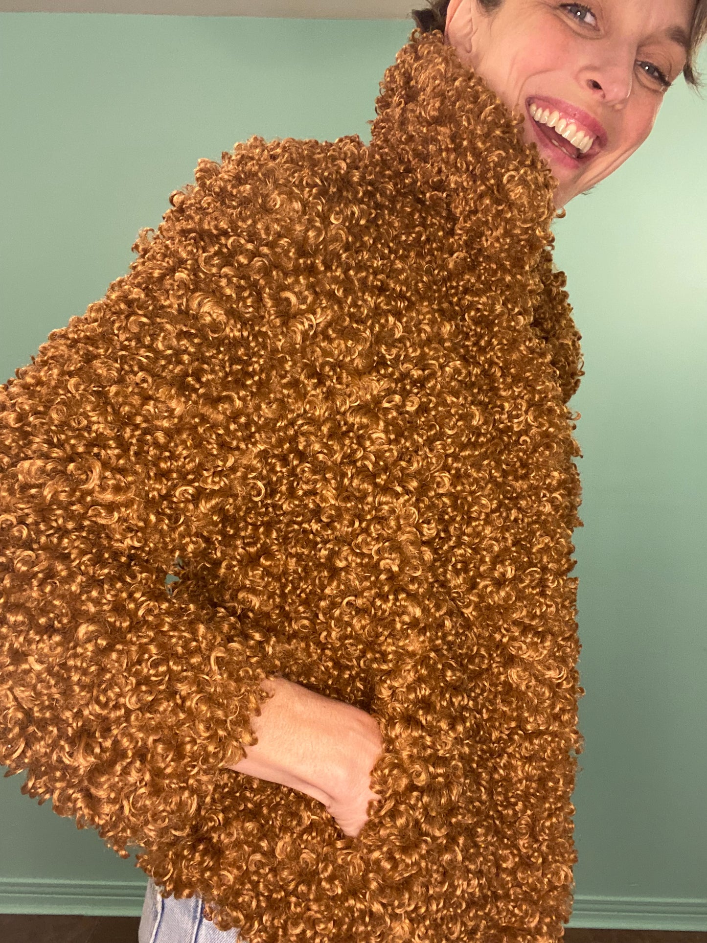 SUPER FUN "ZARA" ***NEW WITH TAGS CURLY FAUX FUR COAT