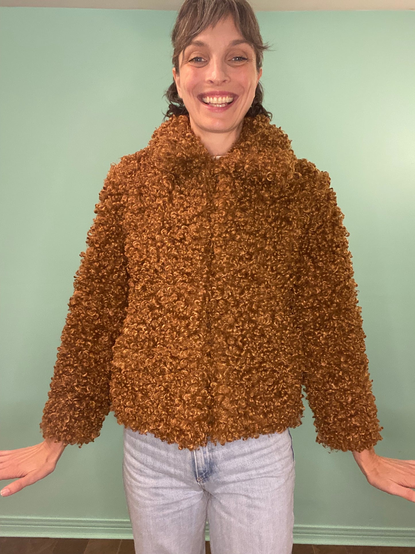 SUPER FUN "ZARA" ***NEW WITH TAGS CURLY FAUX FUR COAT