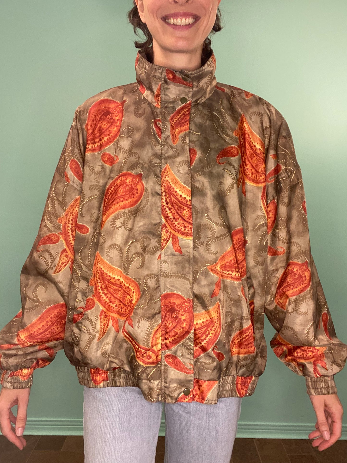 VINTAGE "IMAGE" PAISLEY PRINT WIND BREAKER