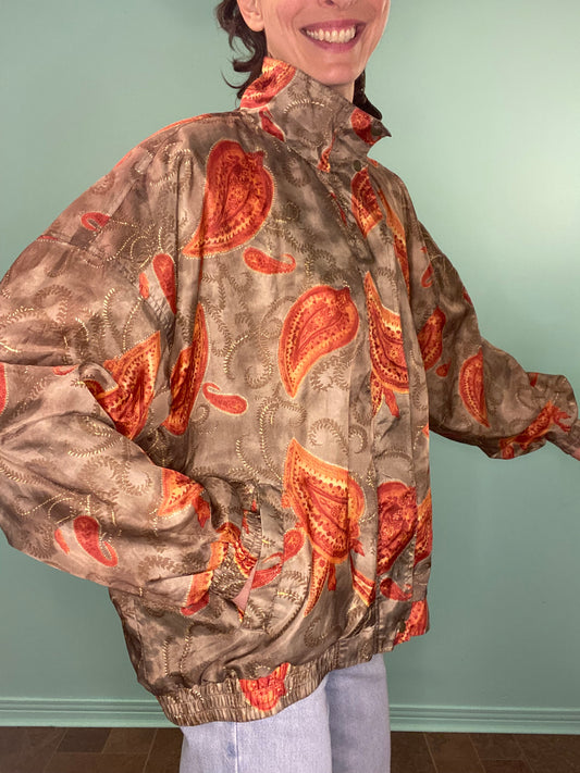 VINTAGE "IMAGE" PAISLEY PRINT WIND BREAKER