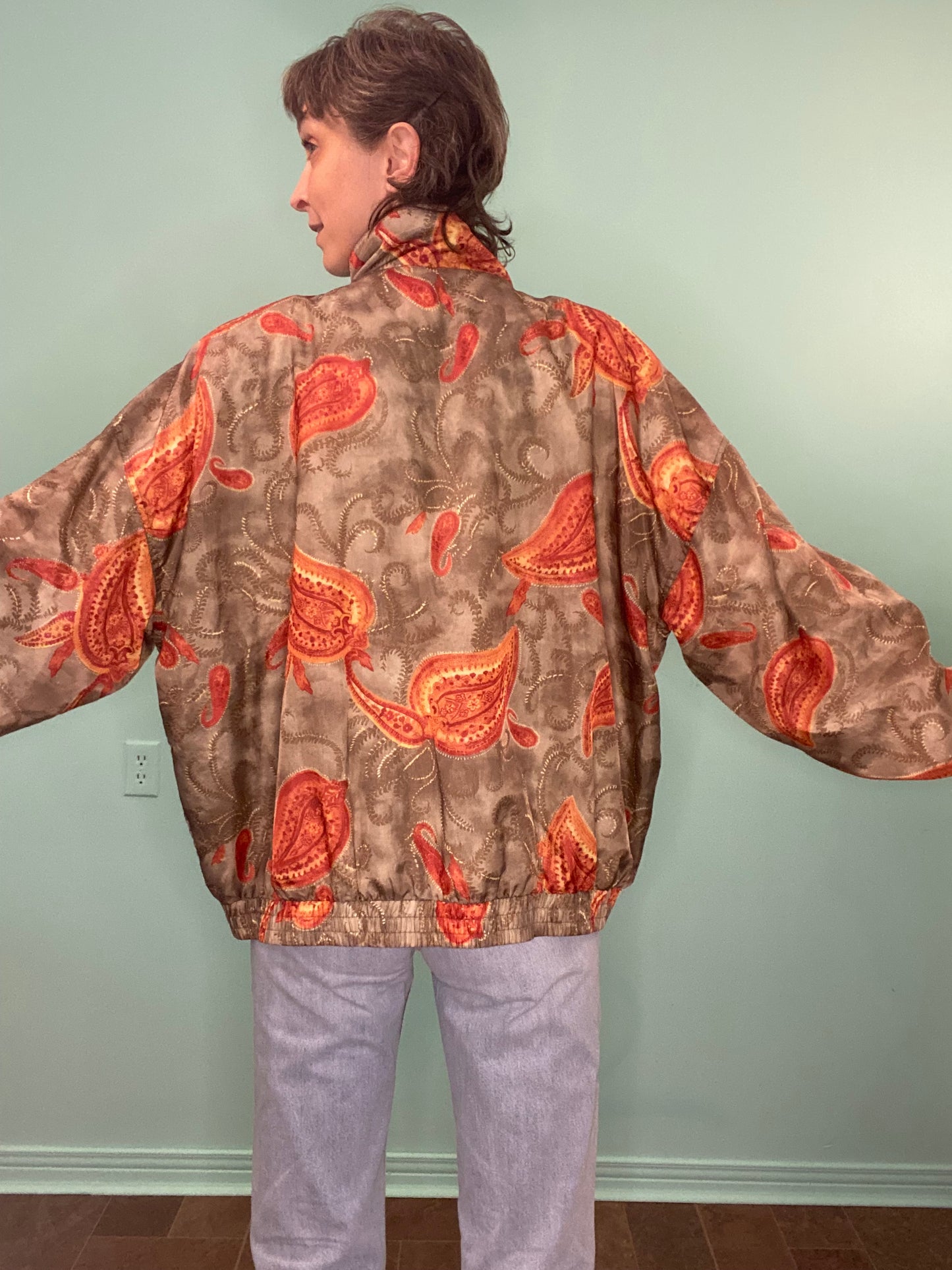 VINTAGE "IMAGE" PAISLEY PRINT WIND BREAKER