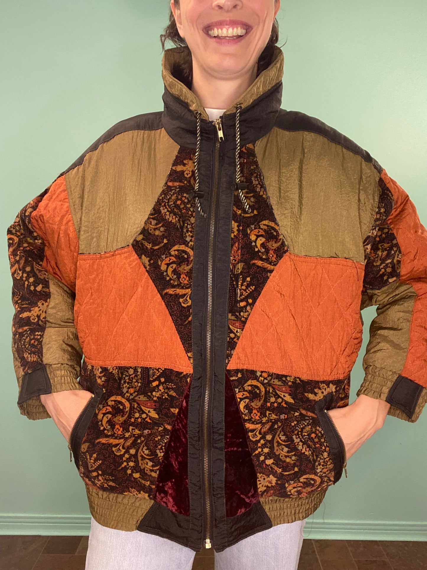 INCREDIBLE VINTAGE 90'S "LES VETEMENTS" PUFFY COLOUR BLOCK COAT