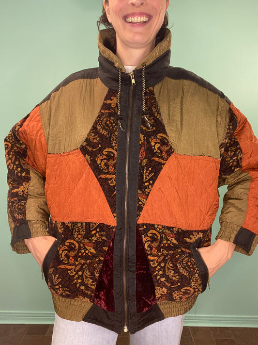 INCREDIBLE VINTAGE 90'S "LES VETEMENTS" PUFFY COLOUR BLOCK COAT