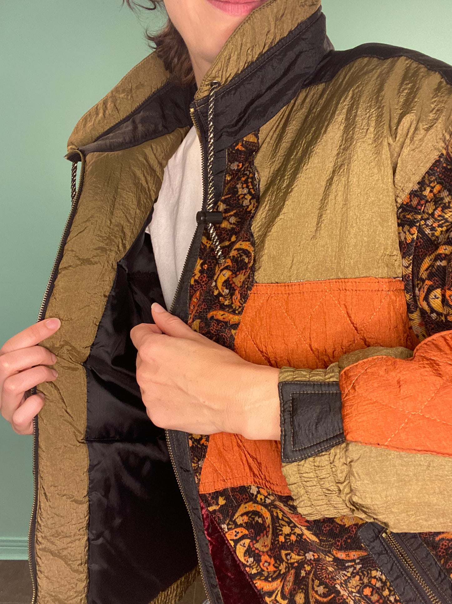 INCREDIBLE VINTAGE 90'S "LES VETEMENTS" PUFFY COLOUR BLOCK COAT