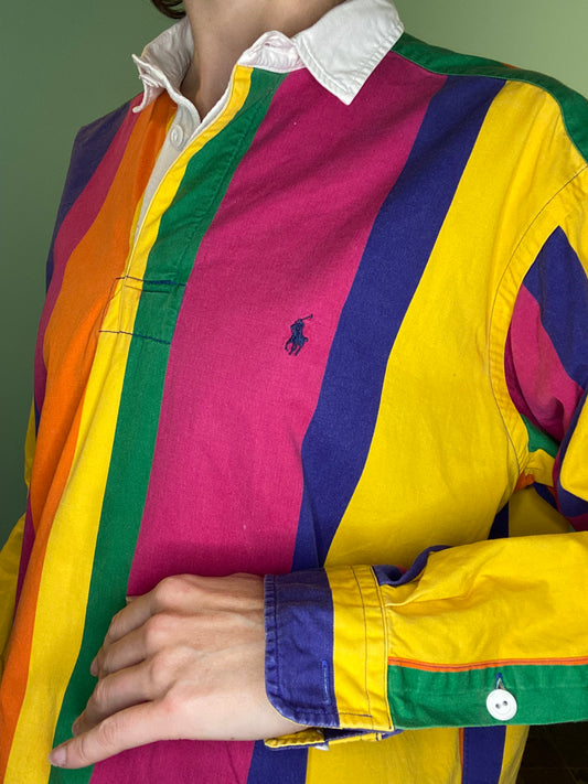ICONIC VINTAGE 90S "RALPH LAUREN" RAINBOW RUGBY SHIRT