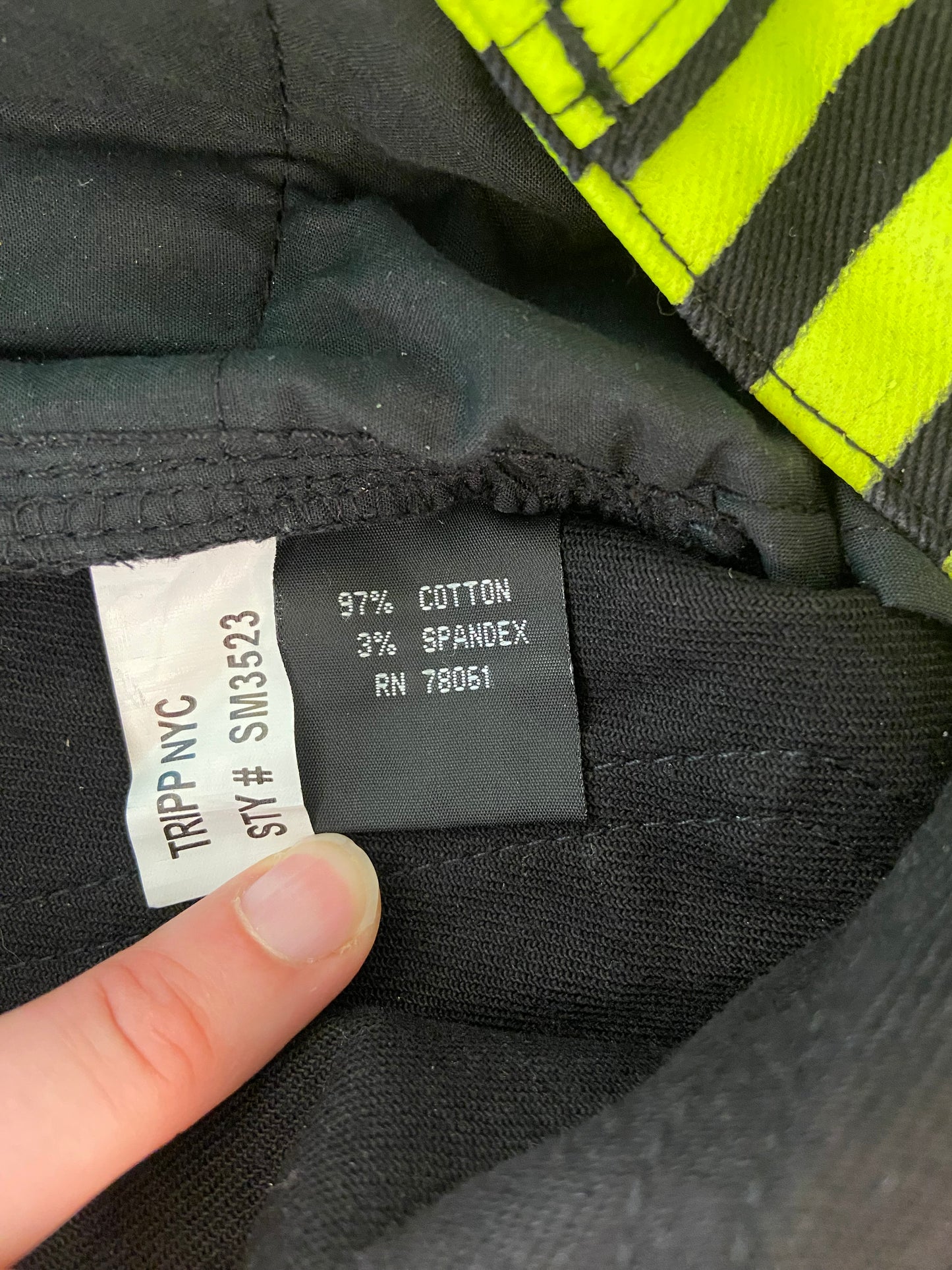 SPOOKY "TRIPP NYC" GREEN AND BLACK STRIPED JEANS