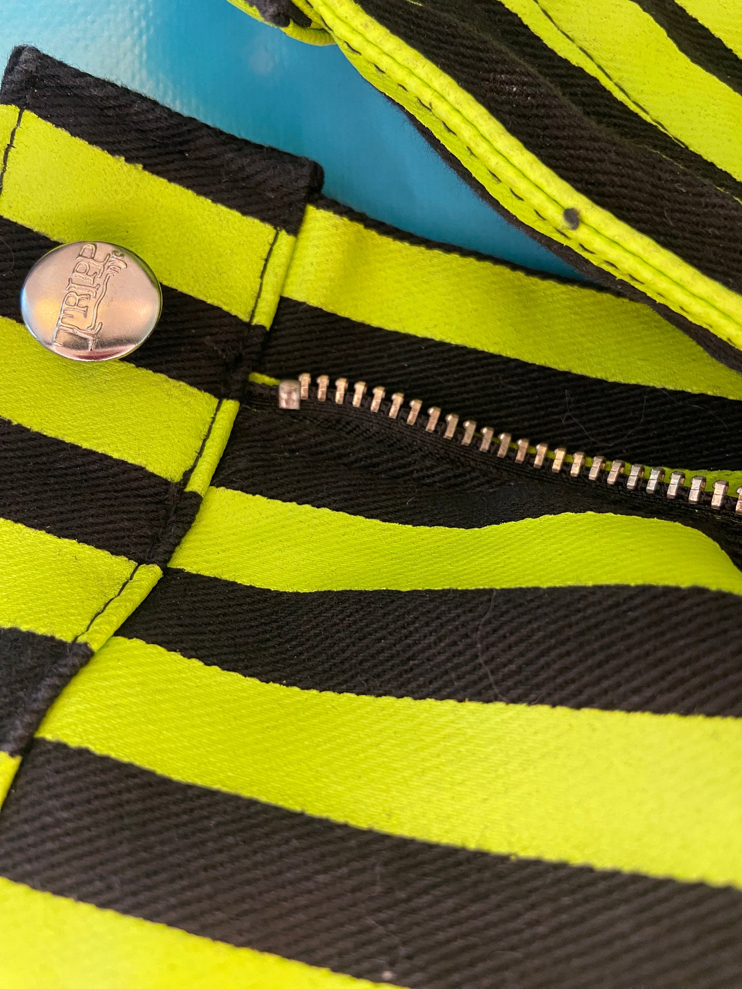 SPOOKY "TRIPP NYC" GREEN AND BLACK STRIPED JEANS