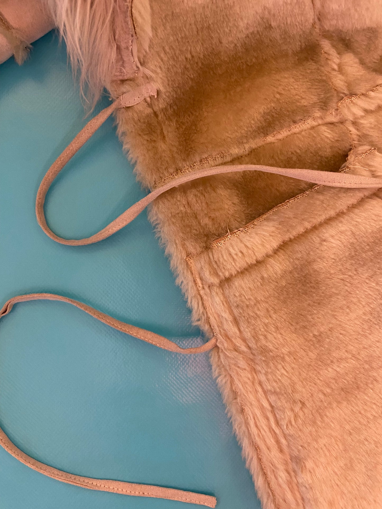 VINTAGE "PARAQON" FAUX SUEDE FUR COLLARED PENNY LANE TRENCH COAT