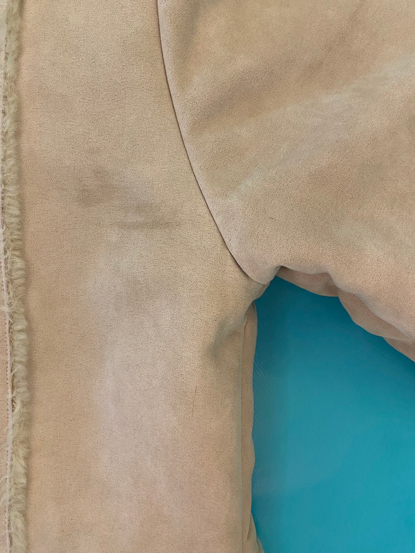 VINTAGE "PARAQON" FAUX SUEDE FUR COLLARED PENNY LANE TRENCH COAT