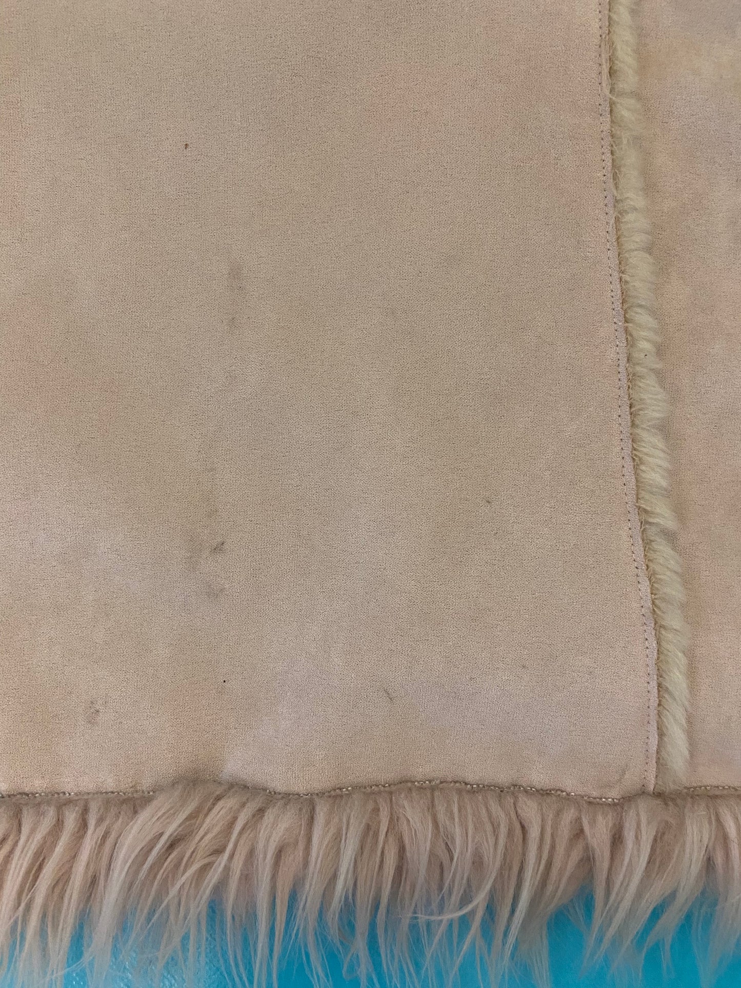 VINTAGE "PARAQON" FAUX SUEDE FUR COLLARED PENNY LANE TRENCH COAT